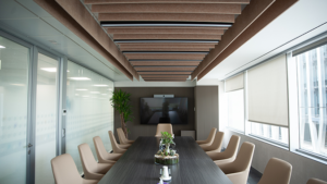Sala de juntas de las oficinas centrales de Solunion en Madrid