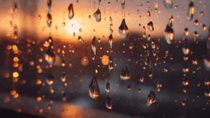 Lluvia sobre un cristal que simboliza la incertidumbre en las perspectivas económicas para España y Latinoamérica